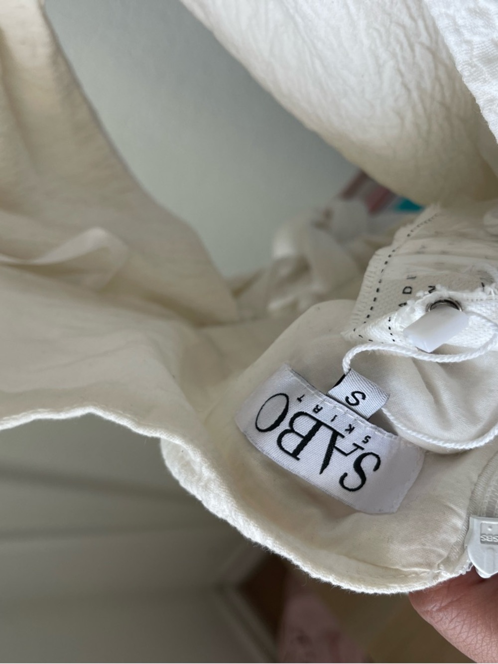 Sabo Skirt White Tie-Detail Mini Dress Size S - Picture 5 of 5